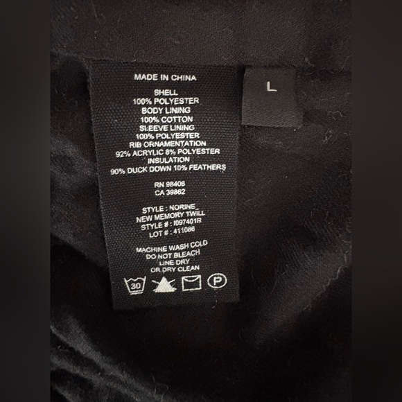 Theory Down Puffer Coat in Size L Black - Picture 8 of 9